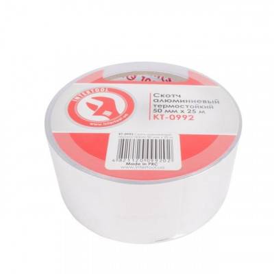 Будкрам купить Скотч алюминиевый термостойкий 50 мм*25 м INTERTOOL KT-0992 Скотч алюминиевый термостойкий 50 мм*25 м INTERTOOL KT-0992 2