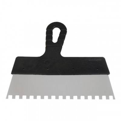 Будкрам купити Шпатель из нержавеющей стали 150мм с зубом 8x8мм INTERTOOL KT-2158