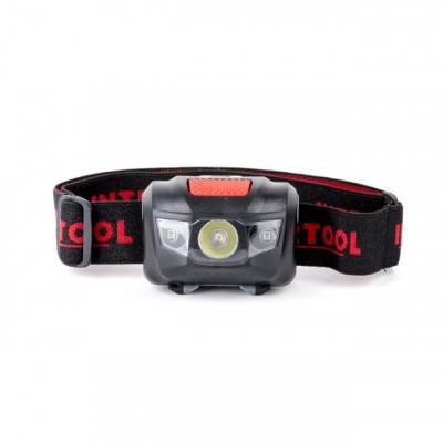 Будкрам купить Фонарь налобный светодиодный, пылевлагозащищенный корпус, четыре режима работы, 1 Вт + 2 LED, батарейки 3 ААА. INTERTOOL LB-0302