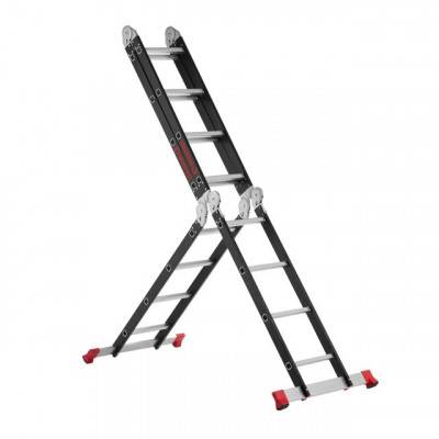 Будкрам купити Лестница мультифункциональная трансформер 4х4ступени, стальной профиль, 4450мм, 150 кг INTERTOOL LT-0024 Лестница мультифункциональная трансформер 4х4ступени, стальной профиль, 4450мм, 150 кг INTERTOOL LT-0024 2