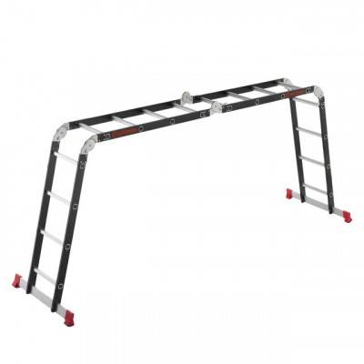Будкрам купити Лестница мультифункциональная трансформер 4х4ступени, стальной профиль, 4450мм, 150 кг INTERTOOL LT-0024 Лестница мультифункциональная трансформер 4х4ступени, стальной профиль, 4450мм, 150 кг INTERTOOL LT-0024 3