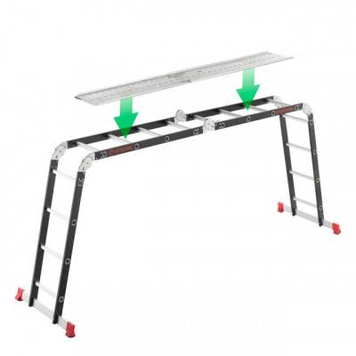 Будкрам купити Лестница мультифункциональная трансформер 4х4ступени, стальной профиль, 4450мм, 150 кг INTERTOOL LT-0024 Лестница мультифункциональная трансформер 4х4ступени, стальной профиль, 4450мм, 150 кг INTERTOOL LT-0024 10