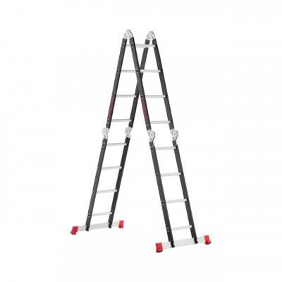 Будкрам купить Лестница мультифункциональная трансформер 4х4ступени, стальной профиль, 4450мм, 150 кг INTERTOOL LT-0024