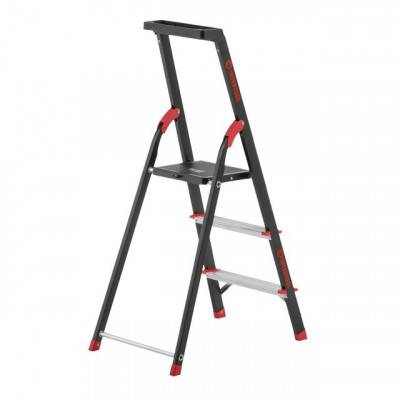 Будкрам купить Стремянка 3 ступени, лоток для инвентаря, стальной профиль, высота верхней ступени 630мм, 409х667х1132мм, 150кг INTERTOOL LT-0053 Стремянка 3 ступени, лоток для инвентаря, стальной профиль, высота верхней ступени 630мм, 409х667х1132мм, 150кг INTERTOOL LT-0053 2