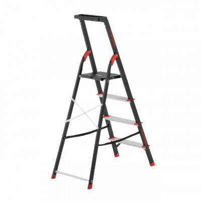 Будкрам купить Стремянка 4 ступени, лоток для инвентаря, стальной профиль, высота верхней ступени 850мм, 433х821х1350мм, 150кг INTERTOOL LT-0054 Стремянка 4 ступени, лоток для инвентаря, стальной профиль, высота верхней ступени 850мм, 433х821х1350мм, 150кг INTERTOOL LT-0054 2