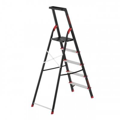 Будкрам купить Стремянка 5 ступеней, лоток для инвентаря, стальной профиль, высота верхней ступени 1064мм, 457х893х1568мм, 150кг INTERTOOL LT-0055 Стремянка 5 ступеней, лоток для инвентаря, стальной профиль, высота верхней ступени 1064мм, 457х893х1568мм, 150кг INTERTOOL LT-0055 2