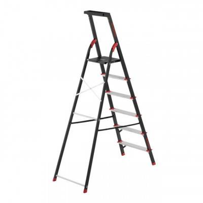 Будкрам купить Стремянка 6 ступеней, лоток для инвентаря, стальной профиль, высота верхней ступени 1280мм, 481х1138х1787мм, 150кг INTERTOOL LT-0056 Стремянка 6 ступеней, лоток для инвентаря, стальной профиль, высота верхней ступени 1280мм, 481х1138х1787мм, 150кг INTERTOOL LT-0056 2