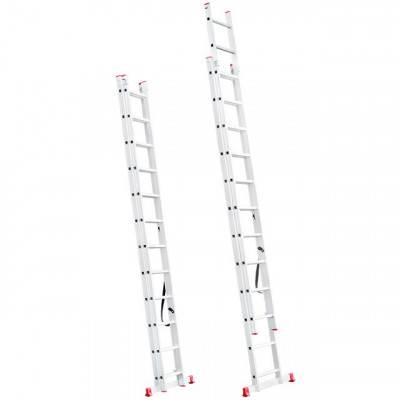 Будкрам купити Лестница алюминиевая 2-х секционная универсальная раскладная 2x12 ступ. 5,93 м INTERTOOL LT-0212 Лестница алюминиевая 2-х секционная универсальная раскладная 2x12 ступ. 5,93 м INTERTOOL LT-0212 2