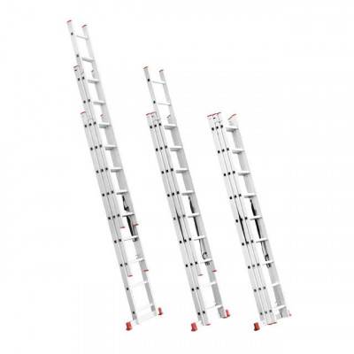 Будкрам купити Лестница алюминиевая 3-х секционная универсальная раскладная 3x9 ступ. 5,93 м INTERTOOL LT-0309 Лестница алюминиевая 3-х секционная универсальная раскладная 3x9 ступ. 5,93 м INTERTOOL LT-0309 3