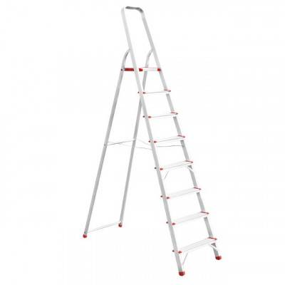 Будкрам купить Стремянка алюминиевая 8 ступеней, высота до платформы 1720 мм INTERTOOL LT-1008