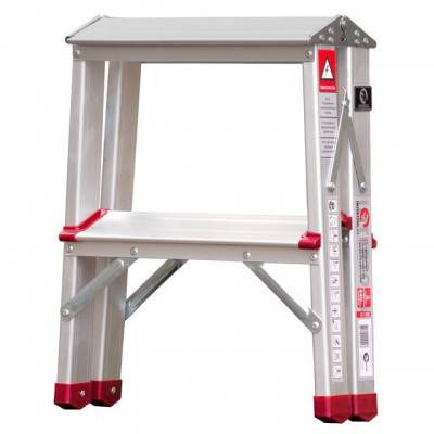 Будкрам купить Стремянка алюминиевая двусторонняя 2 ступени, высота 440мм INTERTOOL LT-1102 Стремянка алюминиевая двусторонняя 2 ступени, высота 440мм INTERTOOL LT-1102 3