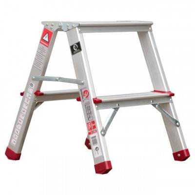 Будкрам купить Стремянка алюминиевая двусторонняя 2 ступени, высота 440мм INTERTOOL LT-1102