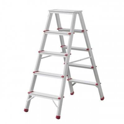 Будкрам купить Стремянка алюминиевая двусторонняя 5 ступени, высота 1100мм INTERTOOL LT-1105