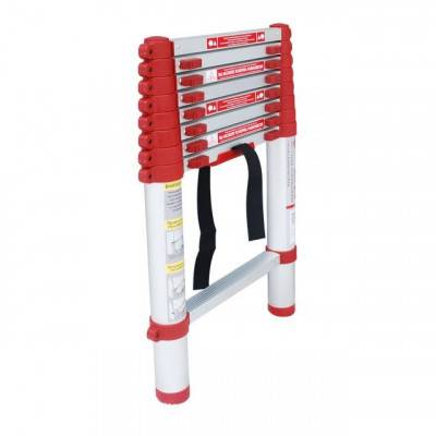 Будкрам купити Лестница алюминиевая телескопическая 8 ступ. 2,60 м INTERTOOL LT-3026