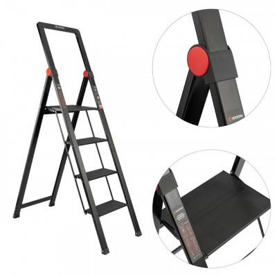 Будкрам купить Стремянка алюминиевая "Black Slim", 4 ступени, высота верхней ступени 912 мм, 150 кг, STORM INTERTOOL LT-5004 Стремянка алюминиевая "Black Slim", 4 ступени, высота верхней ступени 912 мм, 150 кг, STORM INTERTOOL LT-5004 7