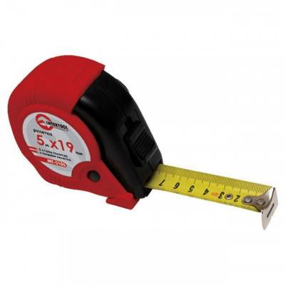 Будкрам купити Рулетка с металлическим полотном 2 м x 13 мм, три стопора полотна INTERTOOL MT-0102