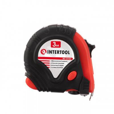 Будкрам купити Рулетка с металлическим полотном 3 м*16 мм, три стопора полотна INTERTOOL MT-0103 Рулетка с металлическим полотном 3 м*16 мм, три стопора полотна INTERTOOL MT-0103 2