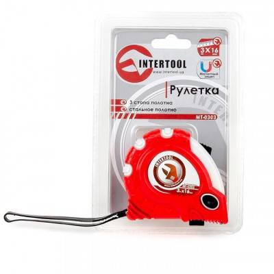 Будкрам купить Рулетка с металлическим полотном 3 м x 16 мм "Супер Магнит" blister INTERTOOL MT-0303 Рулетка с металлическим полотном 3 м x 16 мм "Супер Магнит" blister INTERTOOL MT-0303 2