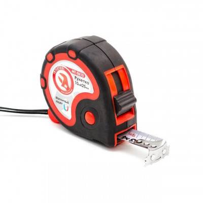 Будкрам купить Рулетка с металлическим полотном 10 м x 25,0 мм INTERTOOL MT-0610 Рулетка с металлическим полотном 10 м x 25,0 мм INTERTOOL MT-0610 3