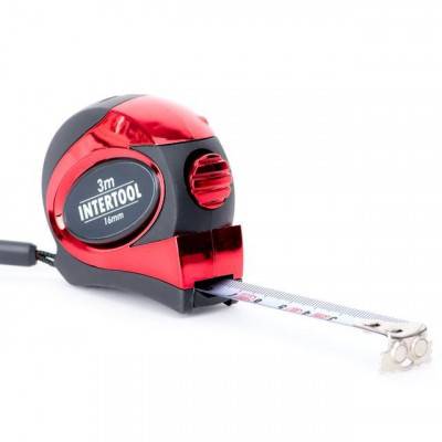 Будкрам купить Рулетка 3 м x 16 мм с автоматической блокировкой полотна, на зацепе полотна установлены магниты INTERTOOL MT-0803 Рулетка 3 м x 16 мм с автоматической блокировкой полотна, на зацепе полотна установлены магниты INTERTOOL MT-0803 2