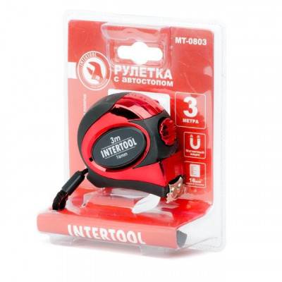 Будкрам купить Рулетка 3 м x 16 мм с автоматической блокировкой полотна, на зацепе полотна установлены магниты INTERTOOL MT-0803 Рулетка 3 м x 16 мм с автоматической блокировкой полотна, на зацепе полотна установлены магниты INTERTOOL MT-0803 3
