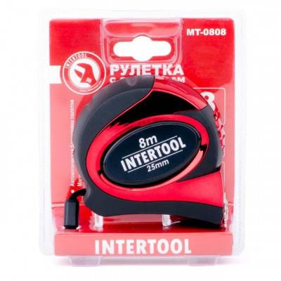 Будкрам купити Рулетка 8 м x 25 мм с автоматической блокировкой полотна, на зацепе полотна установлены магниты INTERTOOL MT-0808 Рулетка 8 м x 25 мм с автоматической блокировкой полотна, на зацепе полотна установлены магниты INTERTOOL MT-0808 4