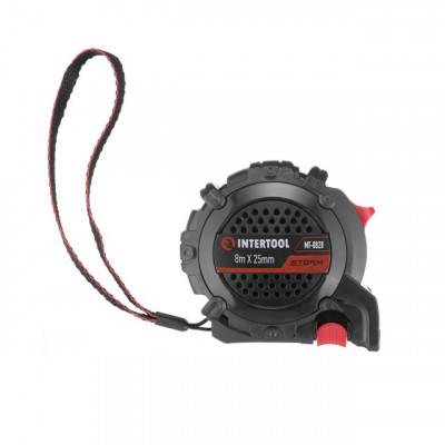 Будкрам купити Рулетка с металлическим полотном покрытым нейлоном и магнитами на зацепе 8м*25мм STORM INTERTOOL MT-0828 Рулетка с металлическим полотном покрытым нейлоном и магнитами на зацепе 8м*25мм STORM INTERTOOL MT-0828 2