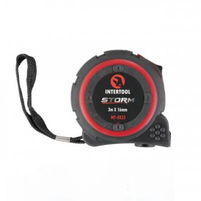 Будкрам купить Рулетка с металлическим полотном 3м*16мм, нейлоновое покрытие полотна STORM INTERTOOL MT-0833 Рулетка с металлическим полотном 3м*16мм, нейлоновое покрытие полотна STORM INTERTOOL MT-0833 2