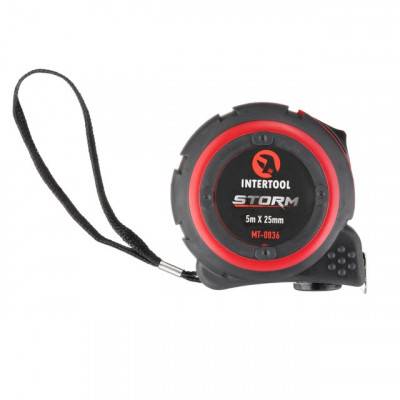 Будкрам купить Рулетка с металлическим полотном 5м*25мм, нейлоновое покрытие полотна STORM INTERTOOL MT-0836 Рулетка с металлическим полотном 5м*25мм, нейлоновое покрытие полотна STORM INTERTOOL MT-0836 2