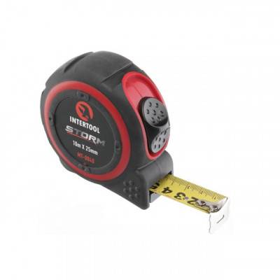 Будкрам купити Рулетка с металлическим полотном 10м*25мм, нейлоновое покрытие полотна STORM INTERTOOL MT-0840 Рулетка с металлическим полотном 10м*25мм, нейлоновое покрытие полотна STORM INTERTOOL MT-0840 1_small