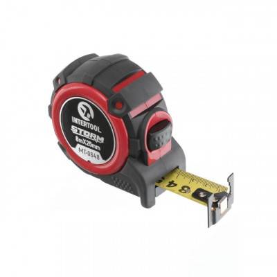 Будкрам купити Рулетка с металлическим полотном, 8м*25мм, двухстороняя шкала, нейлоновое покрытие, двухсторонный зацеп с магнитом, автостоп полотна STORM INTERTOOL MT-0848 Рулетка с металлическим полотном, 8м*25мм, двухстороняя шкала, нейлоновое покрытие, двухсторонный зацеп с магнитом, автостоп полотна STORM INTERTOOL MT-0848 1_small