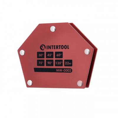 Будкрам купити Держатель магнитный для сварки трапеция, 30°, 45°, 60°, 75°, 90°, 135°, 22 кг, 115×90×17 мм INTERTOOL MW-0002