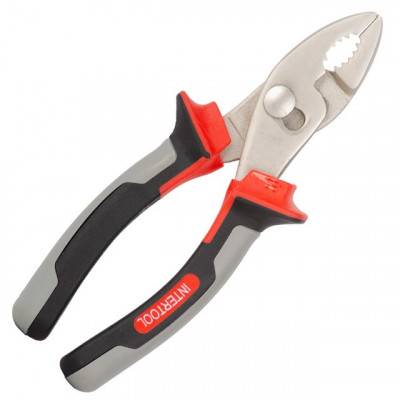 Будкрам купити Щипцы со шлицевым соединением 160 мм CrV с изолированными рукоятками INTERTOOL NT-0232