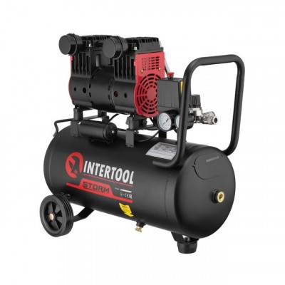 Будкрам купити Компрессор 24 л, 1.1кВт, 220В, 8атм, 160 л/мин, 1400 об/мин, малошумный, безмасляный, 2 цилиндра INTERTOOL PT-0026 Компрессор 24 л, 1.1кВт, 220В, 8атм, 160 л/мин, 1400 об/мин, малошумный, безмасляный, 2 цилиндра INTERTOOL PT-0026 2