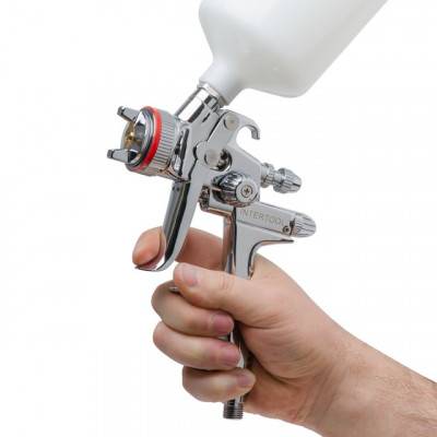 Будкрам купити Краскопульт пневматический HVLP II профессиональный, форсунка 1.4мм, верхний пластиковый бачок 600 мл., 2бар INTERTOOL PT-0100