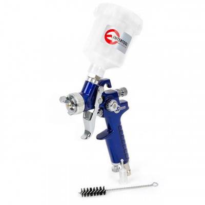 Будкрам купить Краскопульт пневматический HVLP MINI, форсунка 0.8мм, верхний пластиковый бачок 125мл., 3бар. INTERTOOL PT-0101 Краскопульт пневматический HVLP MINI, форсунка 0.8мм, верхний пластиковый бачок 125мл., 3бар. INTERTOOL PT-0101 3