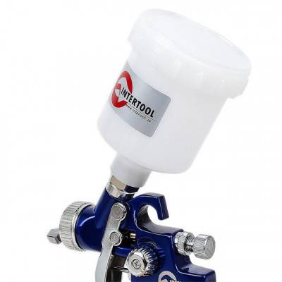 Будкрам купить Краскопульт пневматический HVLP MINI, форсунка 0.8мм, верхний пластиковый бачок 125мл., 3бар. INTERTOOL PT-0101 Краскопульт пневматический HVLP MINI, форсунка 0.8мм, верхний пластиковый бачок 125мл., 3бар. INTERTOOL PT-0101 8