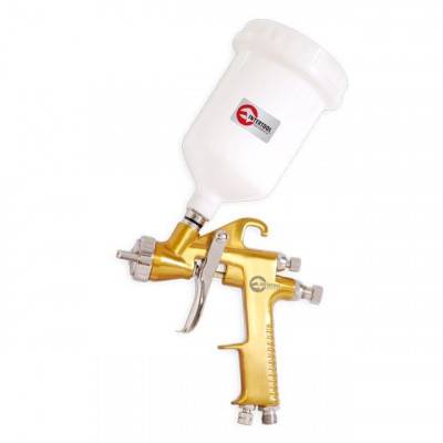 Будкрам купить Краскопульт пневматический HP, форсунка 1.5мм, верхний пластиковый бачок 600мл, 5бар INTERTOOL PT-0113