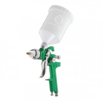 Будкрам купить Краскопульт пневматический HVLP, форсунка 1.4мм, верхний пластиковый бачок 600мл, 3бар INTERTOOL PT-0118