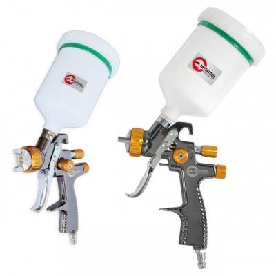 Будкрам купити Краскопульт пневматический LVLP BRONZE профессиональный, форсунка 1.8мм, верхний пластиковый бачок 600мл., 1.5бар INTERTOOL PT-0136