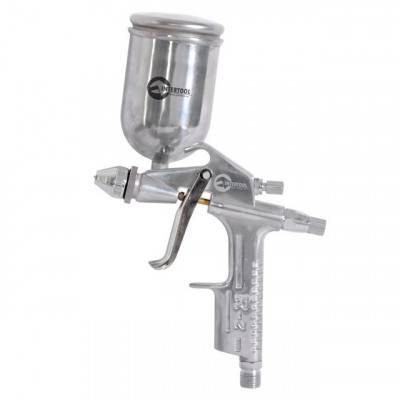 Будкрам купити Краскопульт пневматический HP MINI, форсунка 0.5мм, верхний металлический бачок 200мл, 5бар INTERTOOL PT-0303