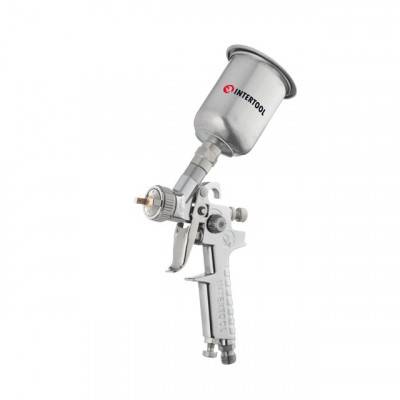 Будкрам купити Краскопульт пневматический HP MINI, форсунка 0.5мм, верхний металлический бачок 125мл., 5бар INTERTOOL PT-0306