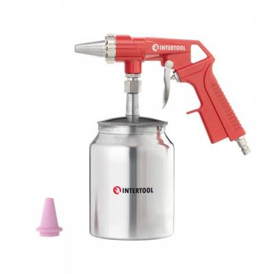Будкрам купити Пистолет пескоструйный пневматический с металлическим бачком INTERTOOL PT-0707
