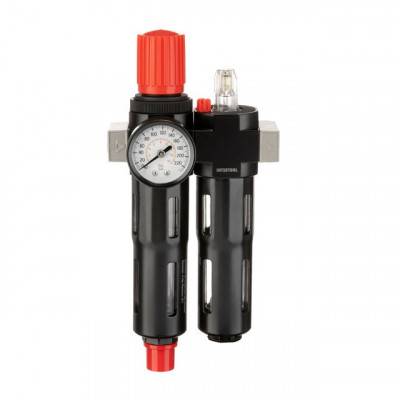 Будкрам купить Блок подготовки воздуха 1/4", 5мкм, 850 л/мин, металл, профессиональный INTERTOOL PT-1435