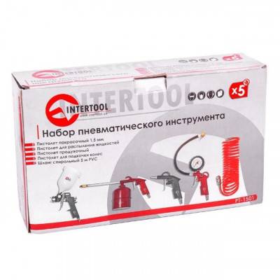 Будкрам купити Набор покрасочный пневматический 5 ед. INTERTOOL PT-1501 Набор покрасочный пневматический 5 ед. INTERTOOL PT-1501 2