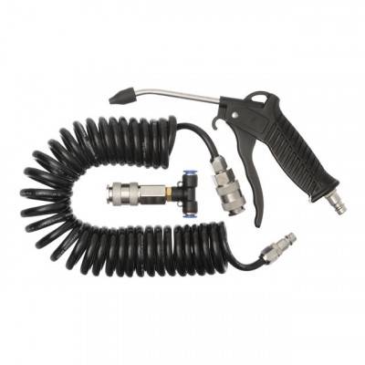 Будкрам купити Набор для продува кабины грузовых авто: пистолет, шланг полиуретановый 5м 8x5мм, тройник на 8мм; на быстроразъемных соединениях INTERTOOL PT-1508