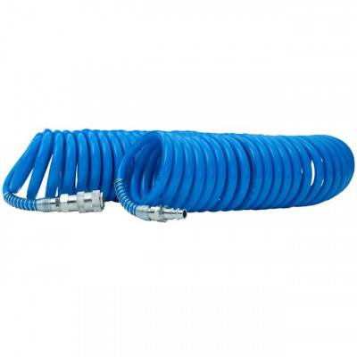 Будкрам купить Шланг спиральный полиуретановый 6,5 х 10 мм, 20 м с быстроразъемными соединениями INTERTOOL PT-1713