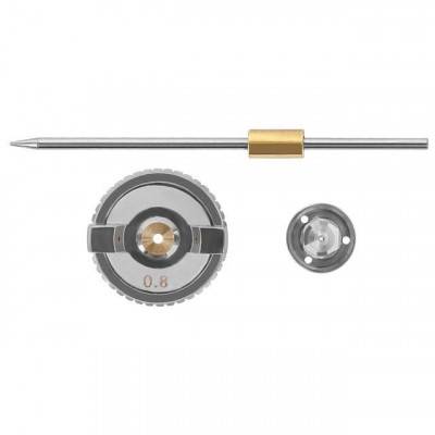 Будкрам купить Комплект форсунки 0.8мм для краскопульта HVLP РТ-0101 (форсунка, воздушная головка, игла) INTERTOOL PT-2002