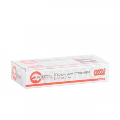 Будкрам купити Гвоздь для степлера PT-1603 25 мм 1,0x1,25 мм 5000 шт/упак. INTERTOOL PT-8625