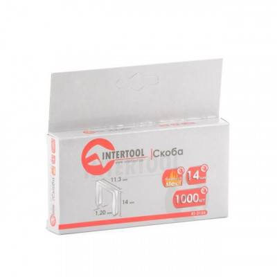 Будкрам купити Скоба каленая 14 мм, уп. 1000 шт., ширина 11,3x1,20 мм INTERTOOL RT-0154 Скоба каленая 14 мм, уп. 1000 шт., ширина 11,3x1,20 мм INTERTOOL RT-0154 2